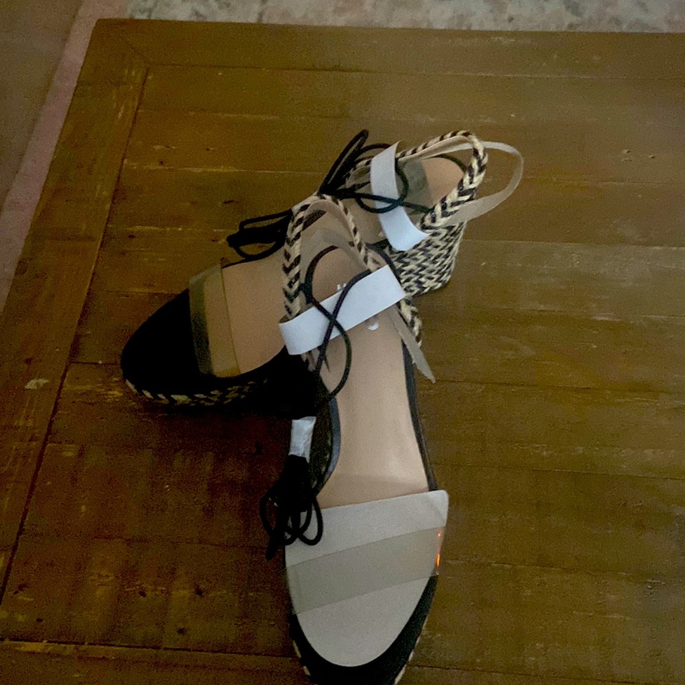 Natural and black espadrilles